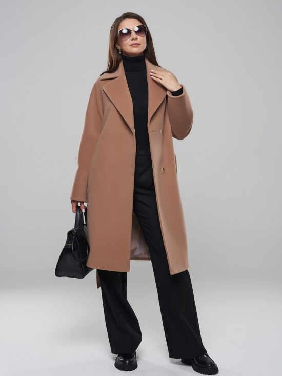 Женское пальто 2327, цвета кэмел от авторского ателье AI